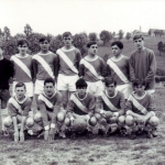 (De pie) Tirapu, Alfaro, Berrocal, Aguado, Romeo, Balda y Ancizu. (Agachados) Ancízar, Bermejo, Piñuela, Gutiérrez y Blázquiz.