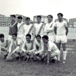 De pie: Vicente, Pascual, Salazar, Sáez, Lizasoain y Martínez López. Agachados: Iriguíbel, Albéniz, Muguiro, Hidalgo y Balda.